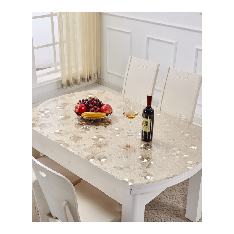 伸缩折叠椭圆形桌布防水防烫防油免洗透明磨砂pvc软质玻璃餐桌垫