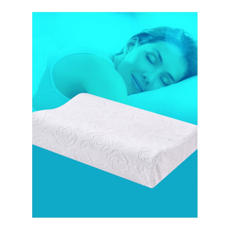 天然乳胶枕头枕芯颈椎枕按摩枕单人护颈枕枕 60x40x12/10cm(配内套+外套)