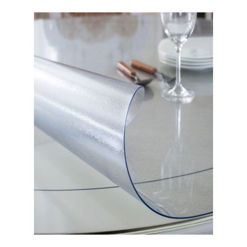 加厚PVC圆形软玻璃桌垫透明防水餐桌布台布水晶板茶几桌垫可定制