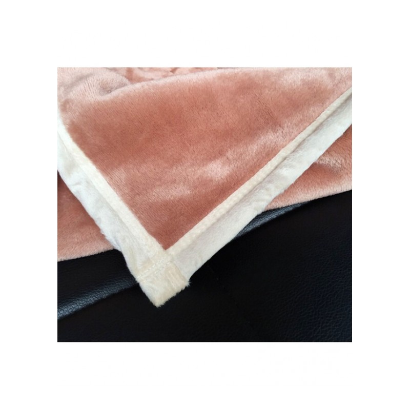 毛毯双层纯色小毛毯午睡毯办公室冬季午休毯躺椅盖毯沙毯加厚绒粉色双层