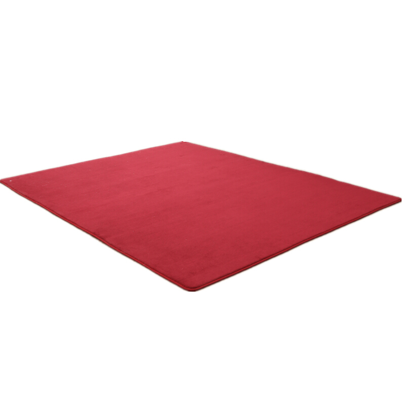 加厚可水洗珊瑚绒地毯客厅茶几卧室满铺床边地毯榻榻米地垫可定制玫红色珊瑚绒
