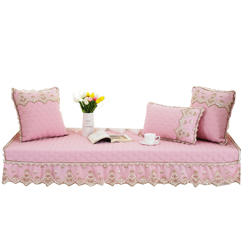 韩式飘窗垫子欧式窗台垫定做卧室榻榻米阳台垫坐垫海绵飘窗毯公主粉红色罗蔓时光
