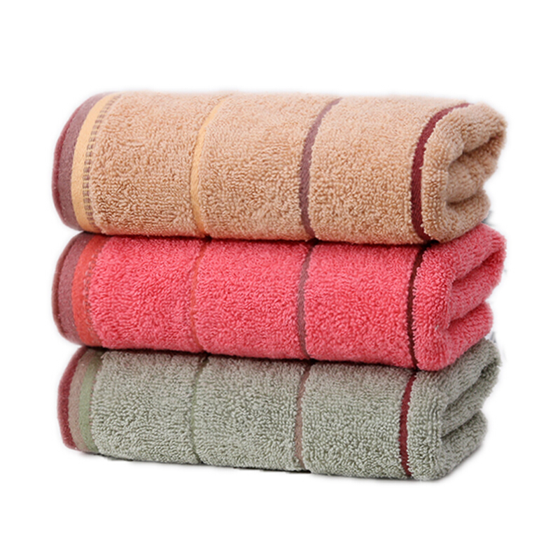 3条装家用柔软面巾加大加厚吸水洗脸棉毛巾