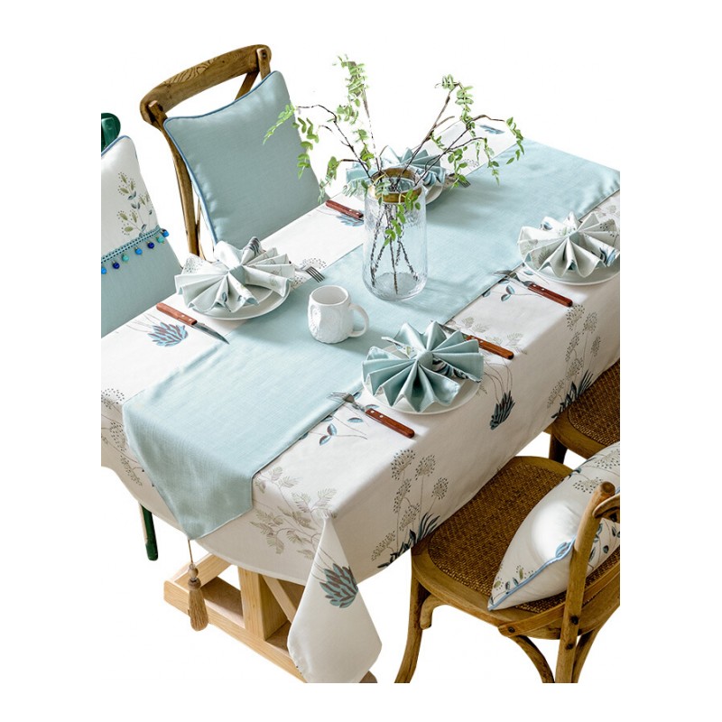北欧风格小清新棉麻餐桌布美式田园布艺长方形桌布写字台茶几布