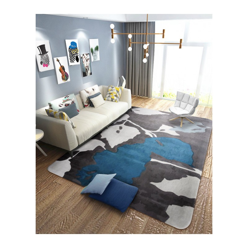 简约现代北欧地毯客厅茶几卧室满铺沙家用床边毯长方形三色多片叶子180CMx280CM(可水洗联系客服送地垫)