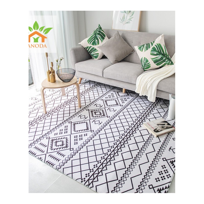 北欧地毯客厅欧式简约现代卧室满铺茶几毯沙房间床边毯可机洗