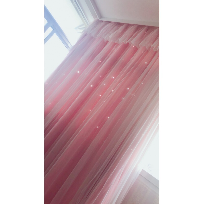 网红镂空星星窗帘成品简约现代卧室公主风飘窗北欧窗帘全遮光ins