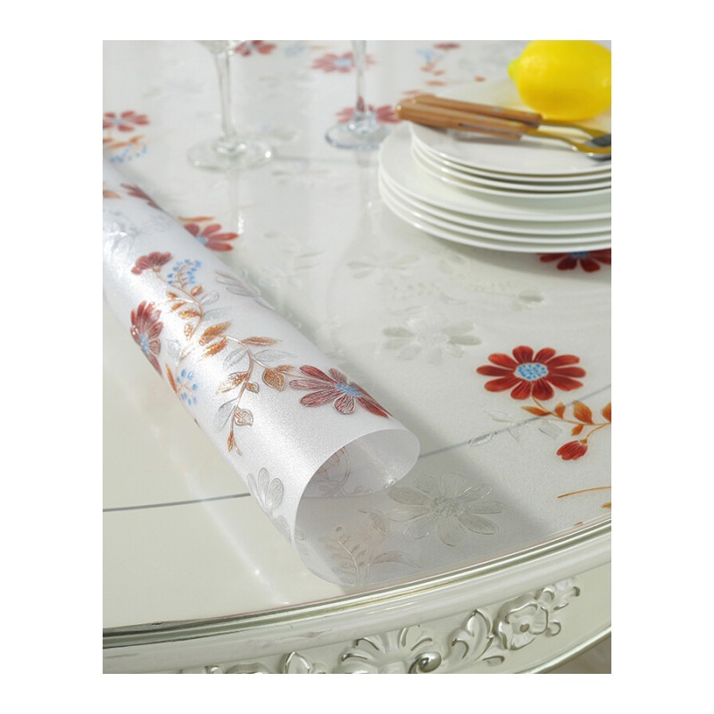 桌面保护膜圆桌桌布透明塑料软玻璃pvc台布圆形餐桌布家用茶几垫