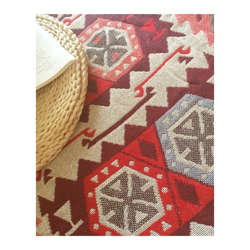 A/D苏格兰红色格子桌布沙罩盖地毯多用毯易清洗块飘窗块毯机洗斯图拉格