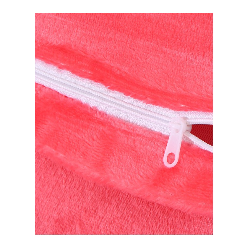 珊瑚绒枕头套冬季保暖一只装法莱绒枕芯套法兰绒枕套玫红色水红小叶一只48cmX74cm