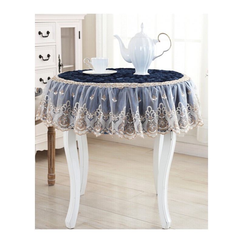 欧式圆桌布蕾丝茶几垫台布圆桌桌布长方形餐桌垫