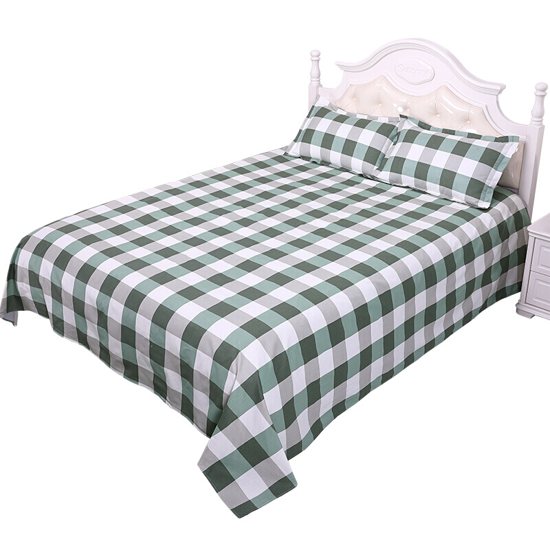 纯棉老粗布床单单件送枕套加厚加密1.8m床棉麻床单三件套