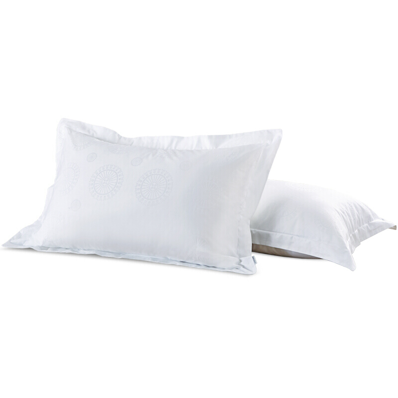 吉柏圣五星酒店白色枕套 提花枕头套 枕芯套 高支高密 白色一只 48cmX74cm