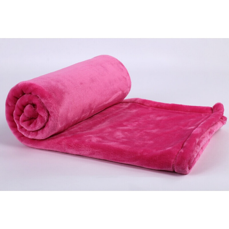 紫莓法兰绒毛毯加厚儿童毛毯午睡毯冬季办公室珊瑚绒毯盖小毛毯子玫粉98X128cm(小童毯)