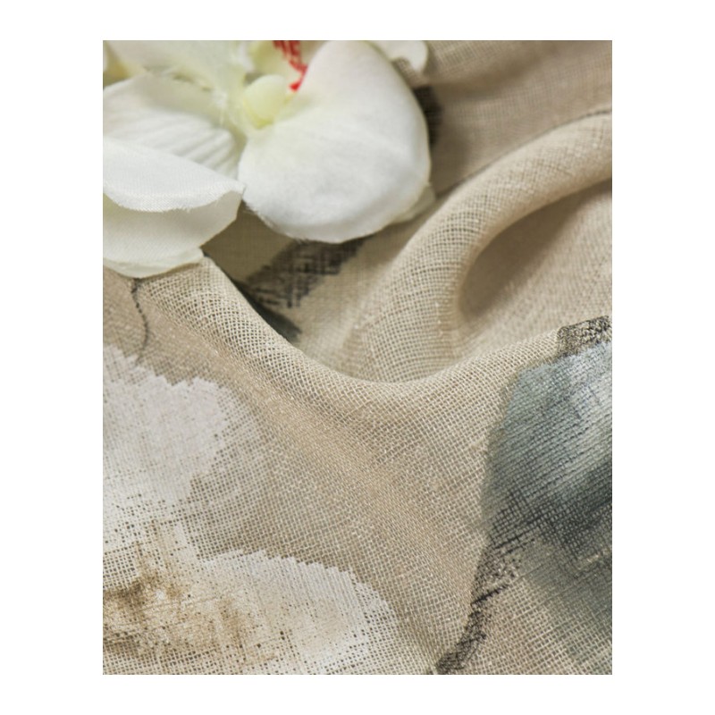 窗帘客厅书房新中式棉麻手绘窗纱定制窗帘中式手绘纱帘含加工每米