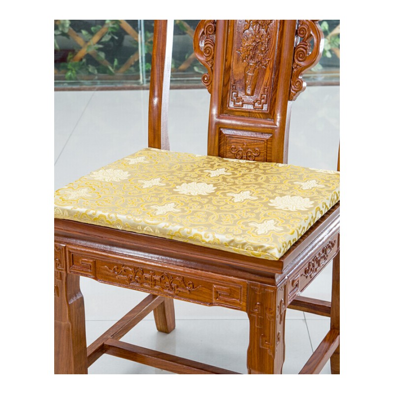 中式古典沙坐垫绸缎实木餐椅椅子垫仿古定制尺寸夏季款