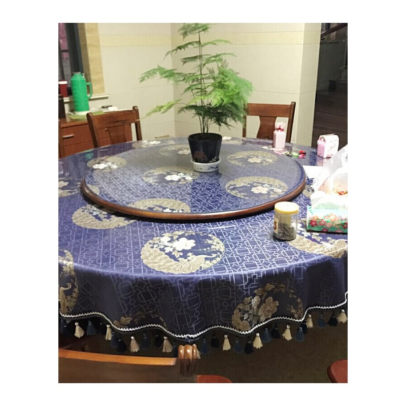 中式餐桌布提花圆桌茶几长方形古典中国风坠可定制仿真丝台布