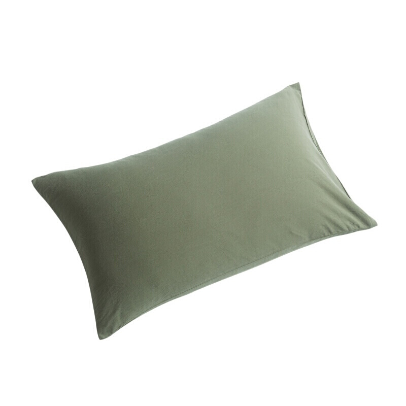 水洗棉墨绿床笠1.21.51.8米床床单枕套被套墨绿色