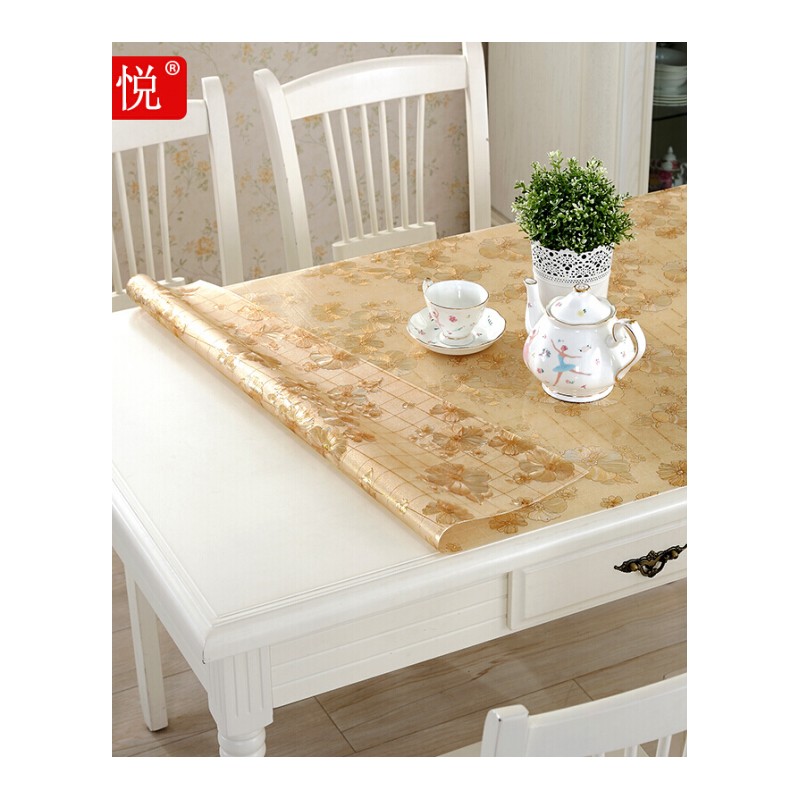 软玻璃PVC桌布防水防烫餐桌垫透明花色台布塑料茶几书桌垫水晶版