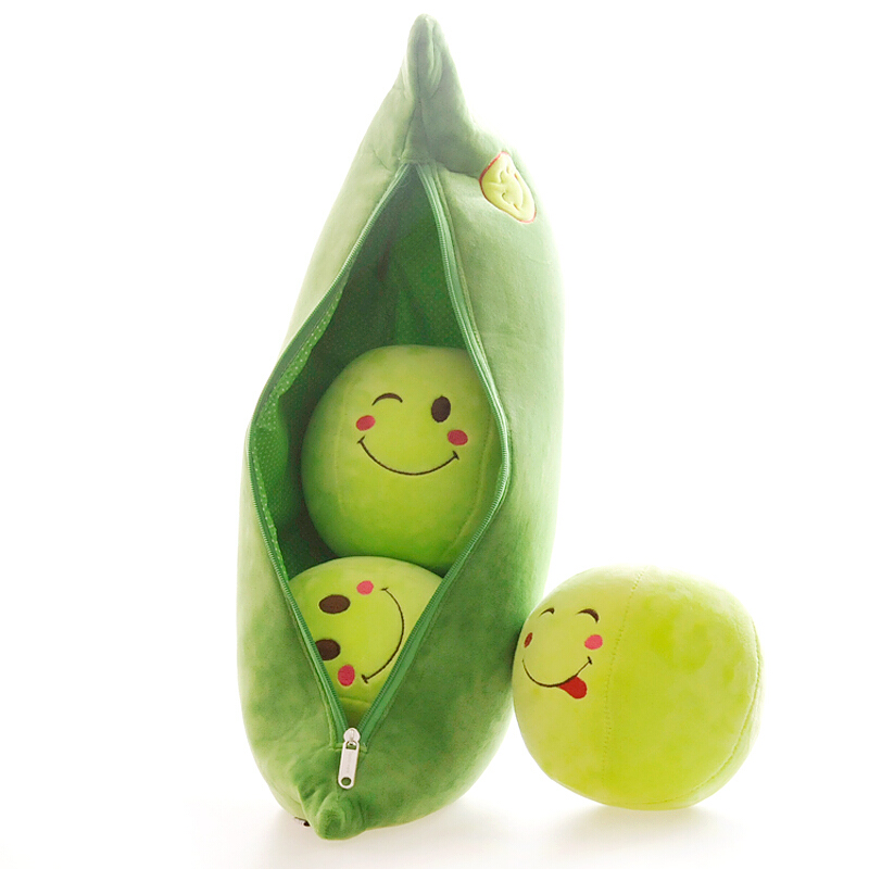 豌豆抱枕毛绒玩具豌豆荚个性抱枕公仔靠垫创意儿童玩偶生日女绿色