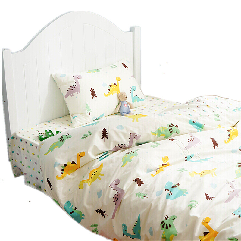 恐龙被套床单四件套棉卡通床上三件套1.2m米床笠儿童小男孩床品恐龙先森B面是纯棉水洗棉
