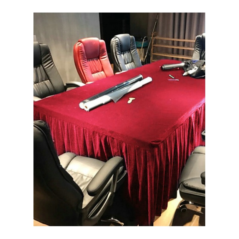 暗红色金丝绒台布办公室会议室桌布乒乓球台桌布可定做台布