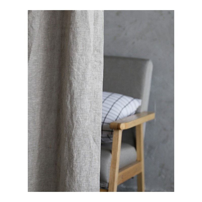 本原定制特宽幅纯亚麻窗帘半遮光亚麻窗帘日式新中式北欧窗帘白色1X2.8