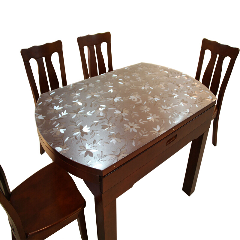 伸缩折叠椭圆形餐桌垫透明pvc水晶板软玻璃桌布防水防烫防油免洗