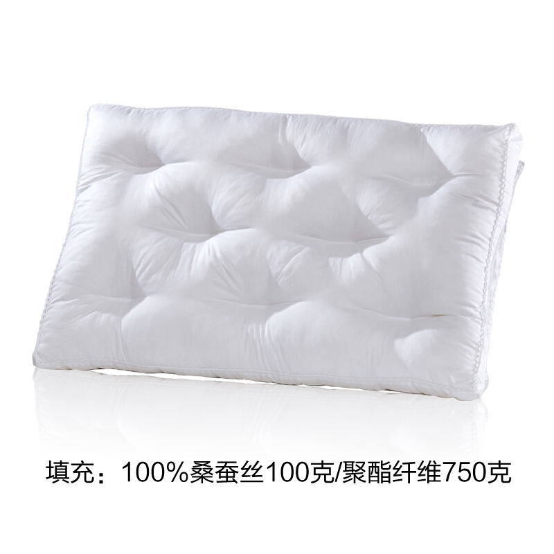丹虹决明子枕芯 决明子双面枕健康护颈 枕头 白色(1个)填充净重:蚕丝100g+纤维750g 48cmX74cm