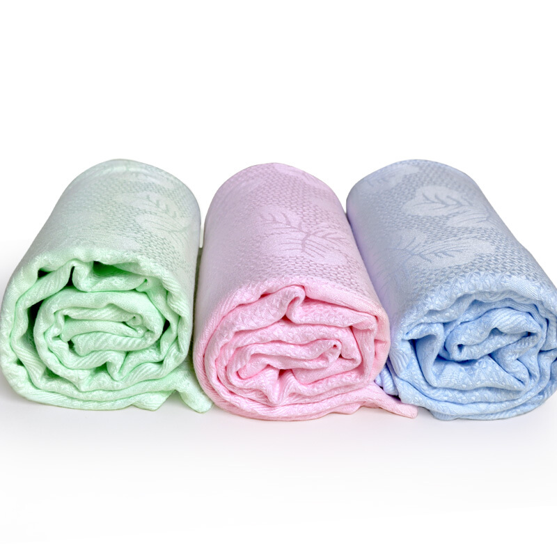 婴儿盖毯儿童小毛巾被宝宝竹纤维空夏季凉被薄款冰丝毯子竹纤维蓝色200*230cm