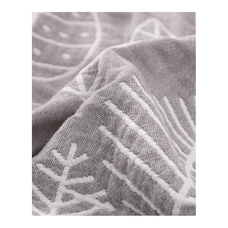 日本四层夏季毛巾被薄款空被纯棉纱布被午睡毯床尾毯蓝色树叶