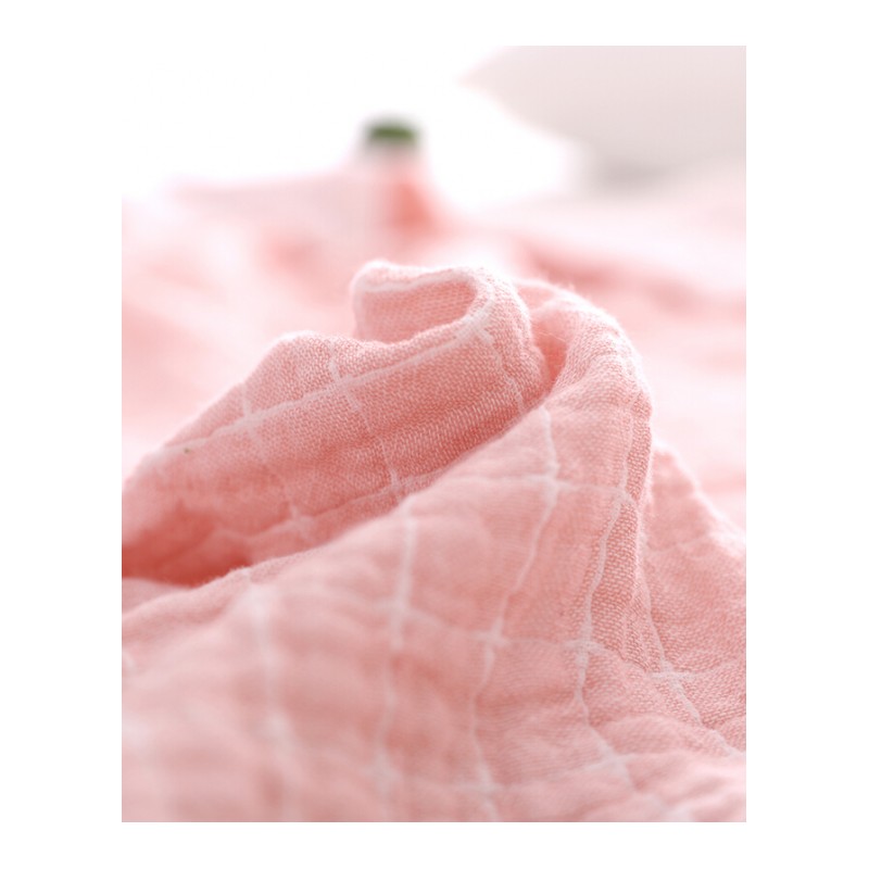 日本纯棉夏季毛巾被薄款空被全棉纱布被午睡毯床尾毯灰色网格