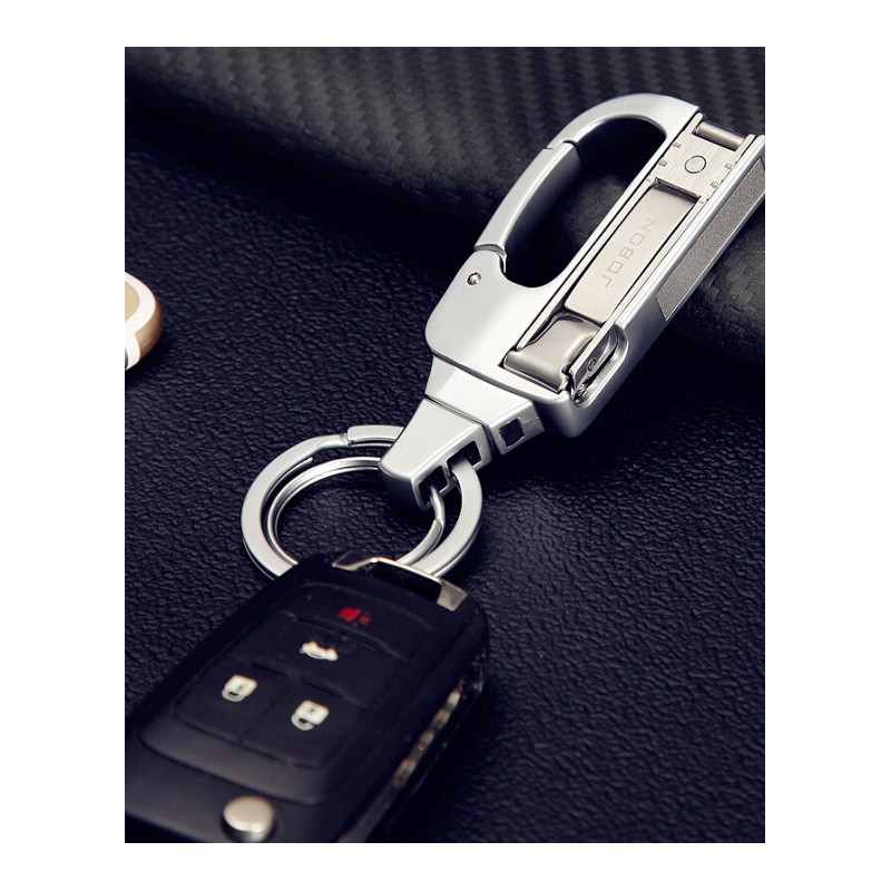 适用于隐藏式指甲剪指甲锉双匙圈腰挂摘取多功能钥匙圈汽车钥匙扣圈链ZB-8736