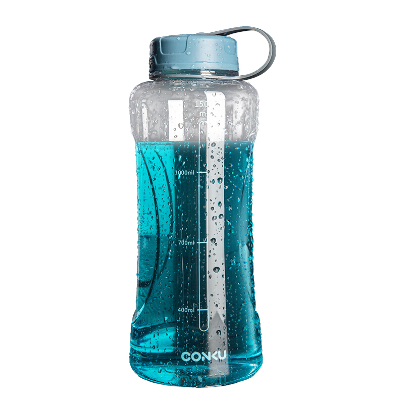 太空杯超大容量水杯水瓶运动水壶塑料户外便携大号健身水壶1500ML天空蓝1500mlck-8012