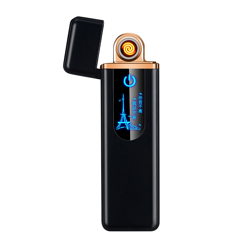 2018新款指纹感应打火机充电个性定制usb电子点烟器创意送男友