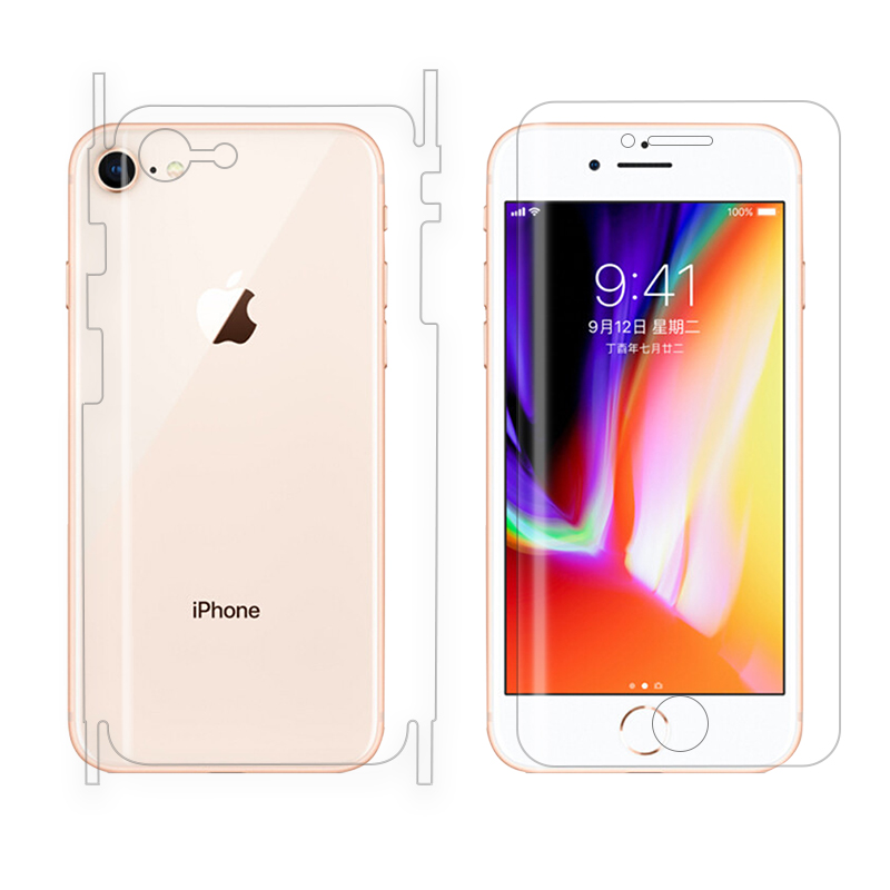 苹果8后膜iphone8plus全包膜水凝膜7plus钢化前后手机贴膜全身10X