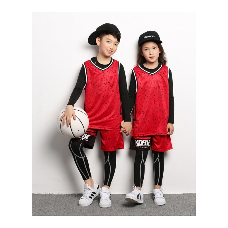 儿童篮球服套装男大中大童球衣紧身衣四件套幼儿园表演服女批