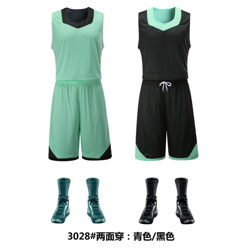 新款双面篮球服套装 带口袋篮球衣训练服运动套装定制DIY印号