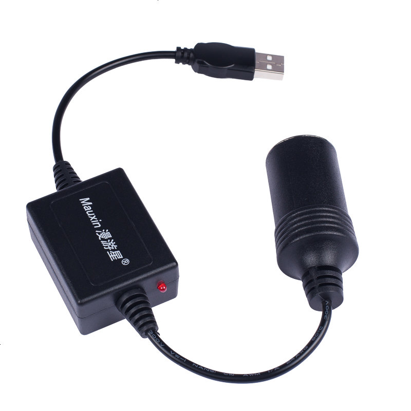USB转点烟器座母座头行车记录仪移动电源线停车监控转换器充电宝