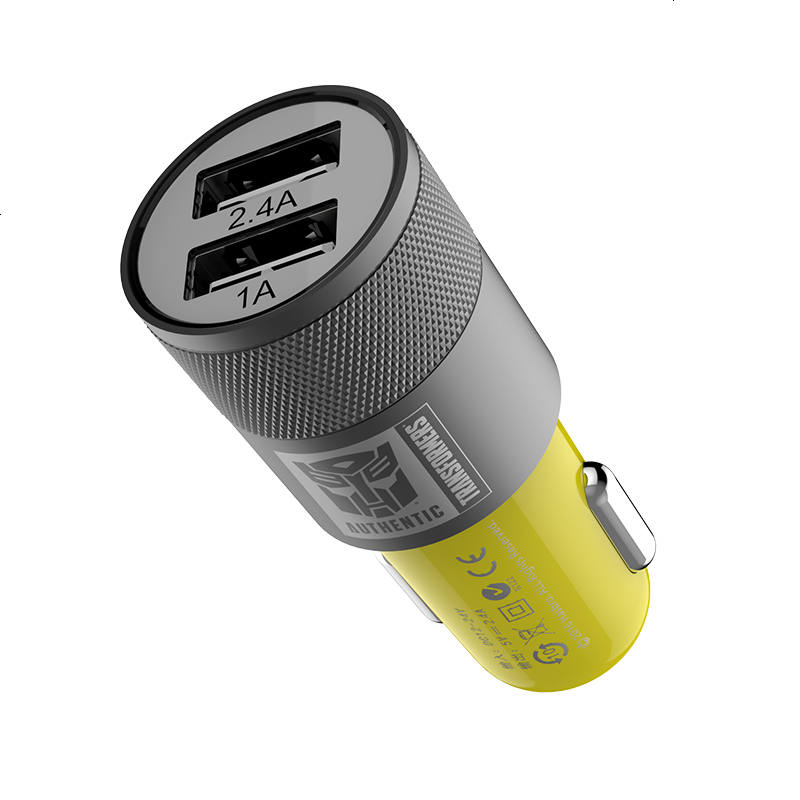 大黄蜂双USB快充12v电源手机充电器 点烟器式车载充电头