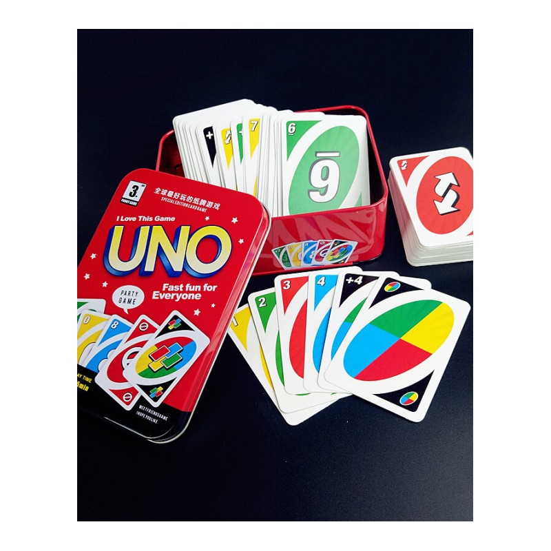UNO牌加厚PVC塑料乌诺牌带惩罚聚会桌游休闲娱乐游戏卡牌