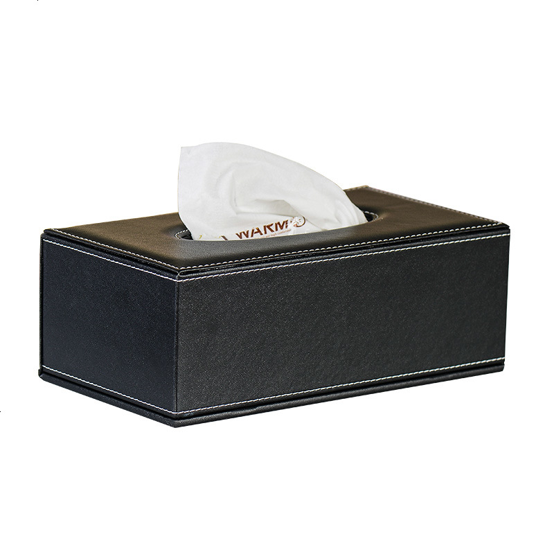 皮质纸巾盒欧式创意家用车用纸抽盒 办公室简约餐巾纸盒定制logo