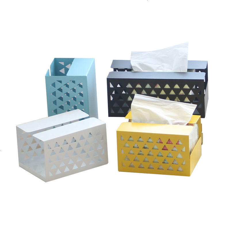 纸巾盒北欧简约客厅家居铁艺抽纸盒汽车用家用餐巾纸盒纸抽收纳盒