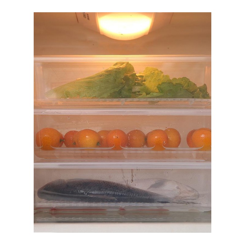 3个装厨房冰箱冷冻放肉水果食物收纳盒沥水保鲜塑料有盖整理盒子