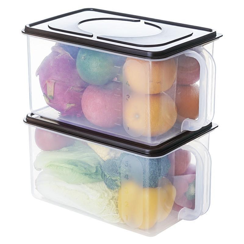 日本进口冰箱收纳盒塑料储物盒食品整理盒厨房长方形水果保鲜盒