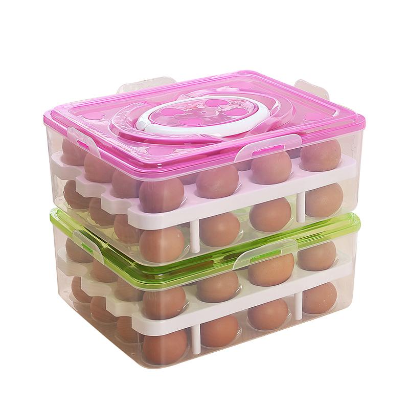 厨房家用手提鸡蛋收纳盒冰箱用塑料保鲜盒鸡蛋架鸡蛋格鸡蛋托带盖