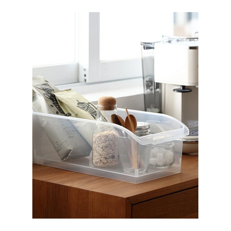 冰箱保鲜盒水果收纳盒蔬菜塑料储物盒长方形带手柄2个装65408