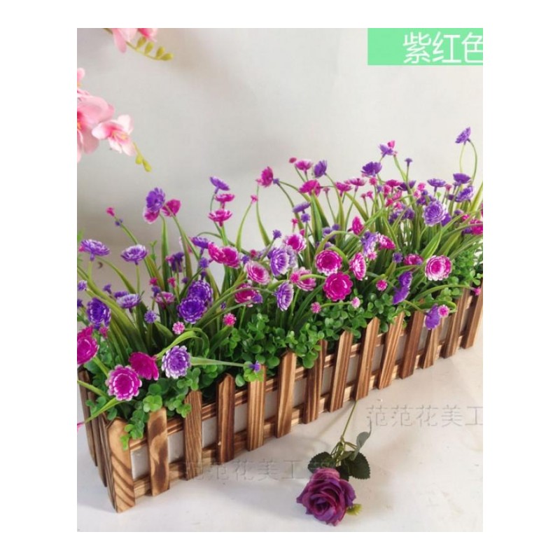 仿真绿色植物花 假花塑料花 桌面隔断摆放花艺 墙角遮挡栅栏花