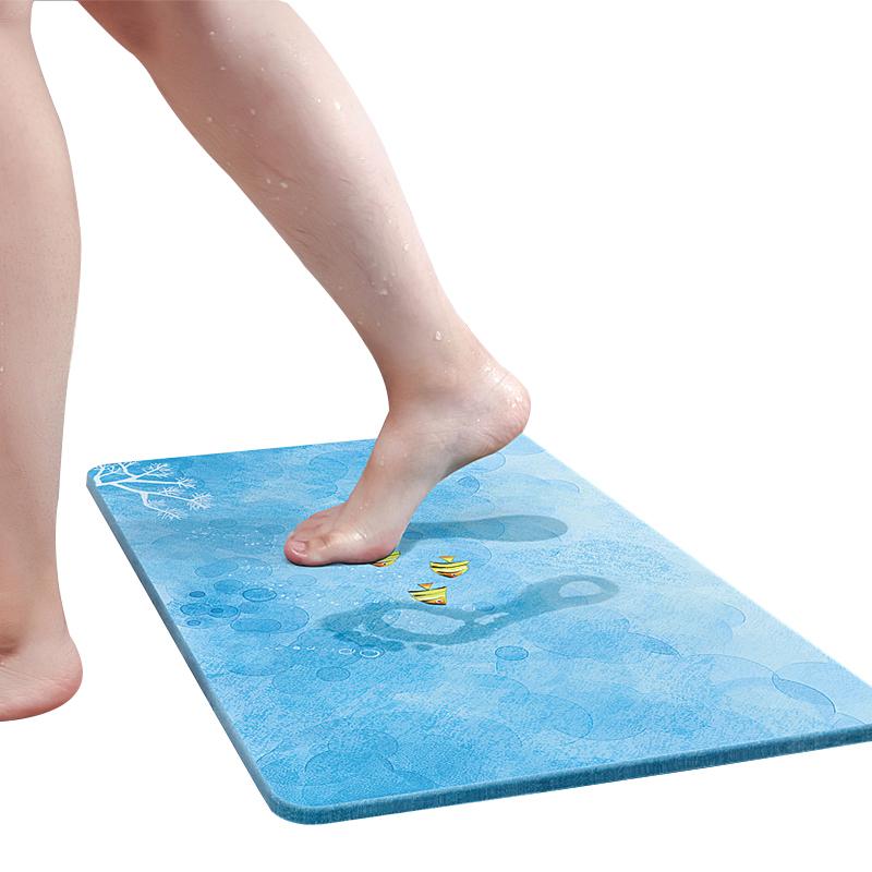 硅藻泥脚垫 浴室防滑垫卫生间地垫硅藻土吸水速干卫浴垫子地毯