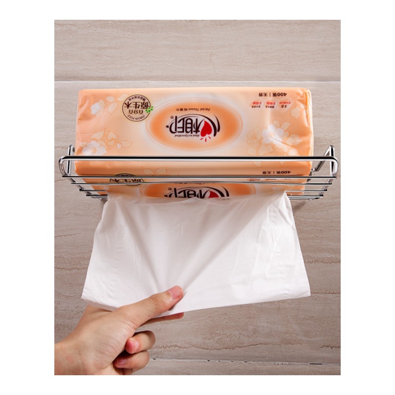 双庆创意无痕贴强力吸盘纸巾架 厨房用抽纸盒 卫生间抽取式纸巾盒